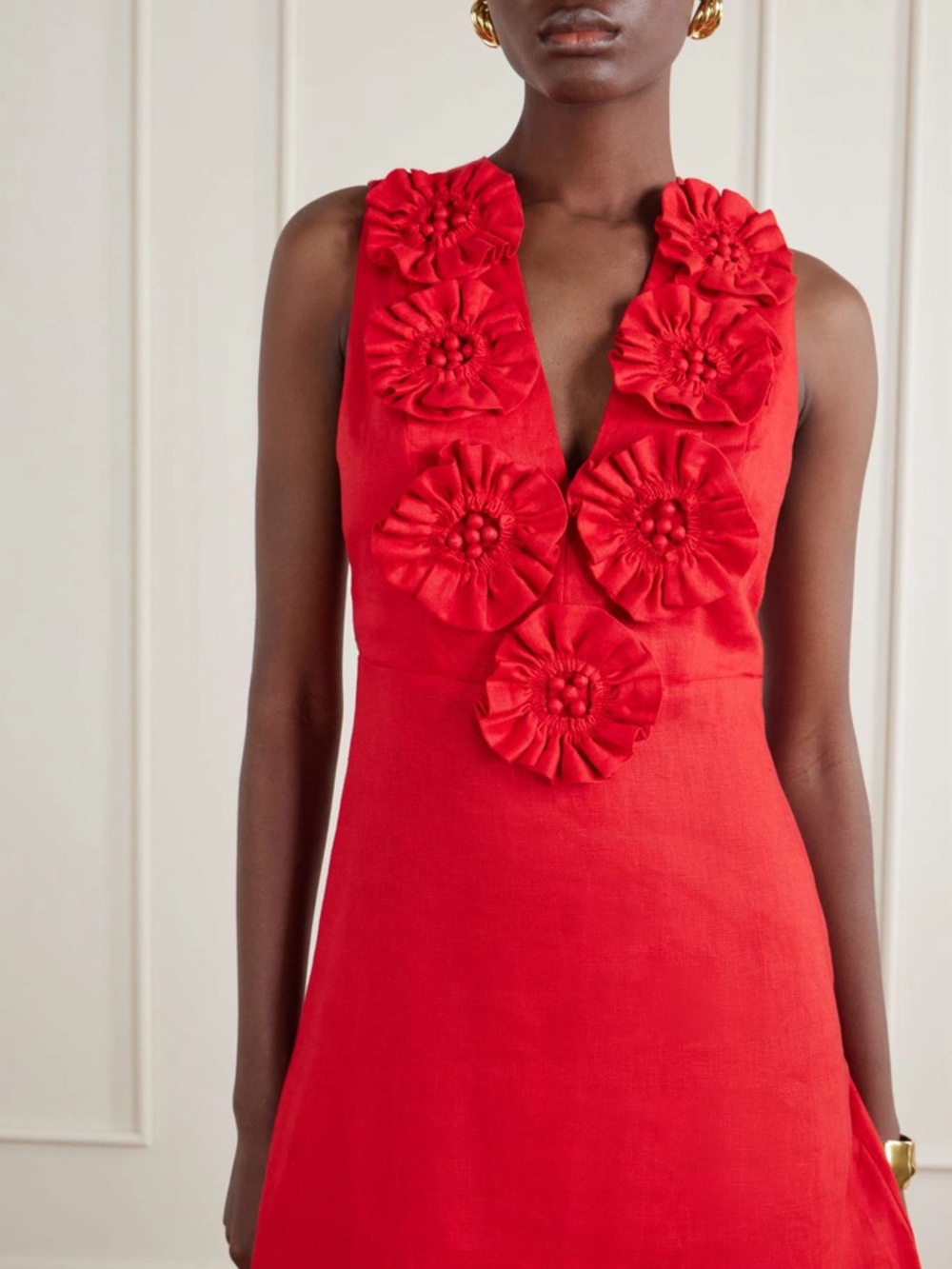 FARM Rio Red 3d Flower Maxi Dress Size XL NWT - Picture 7 of 16